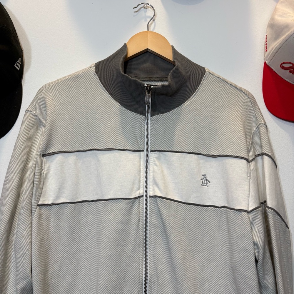 Original Penguin Munsingwear Track Jacket Zip 100% Cotton Casual Preppy size XXL